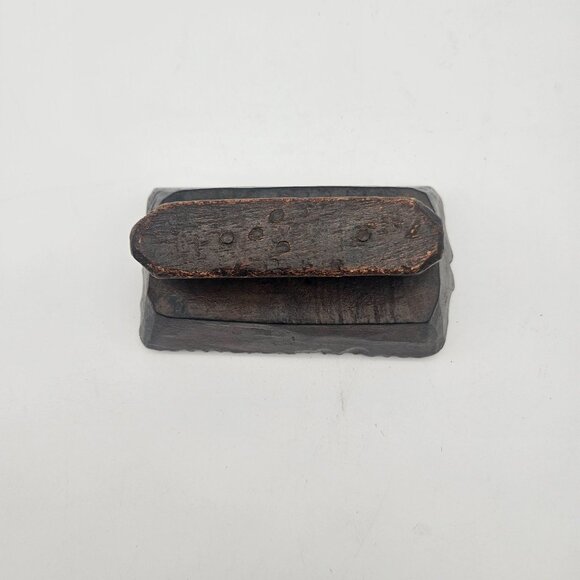 Antique Hand Carved Wood Textile Ornate Border Pattern Fabric Stamp Block - Picture 8 of 11